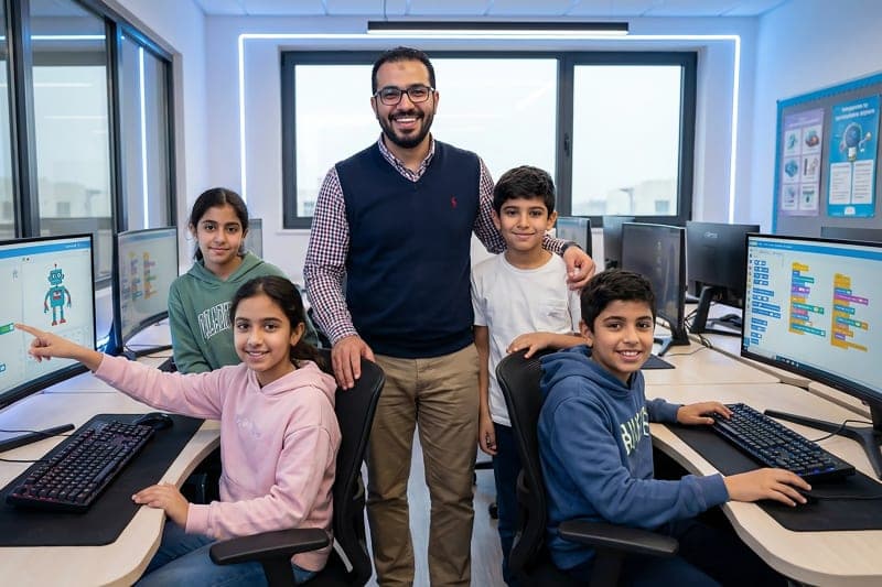 Man working on laptop in airplane