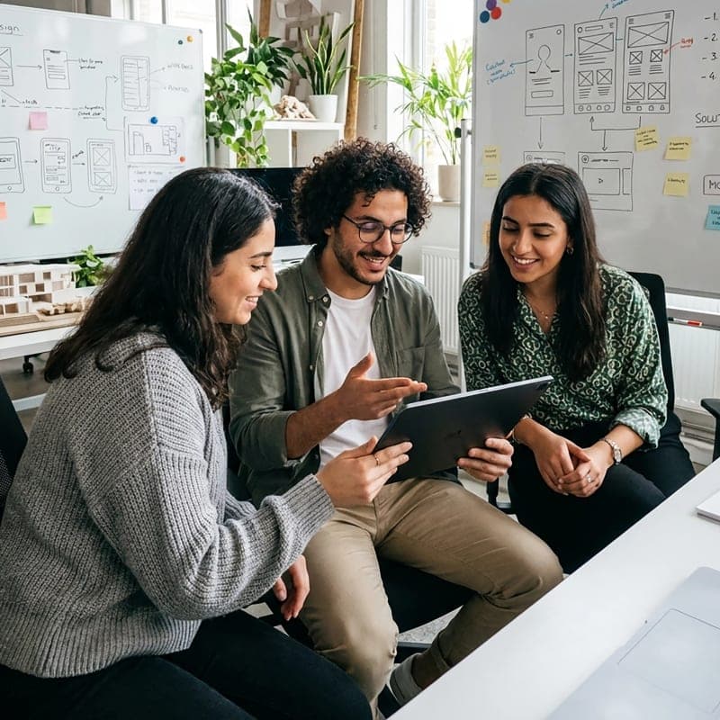 Man working on laptop in airplane